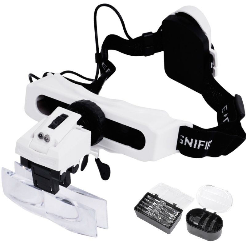 Electronics Repair Glasses - Işıklı Kafa Bandı Büyüteç LED Işık