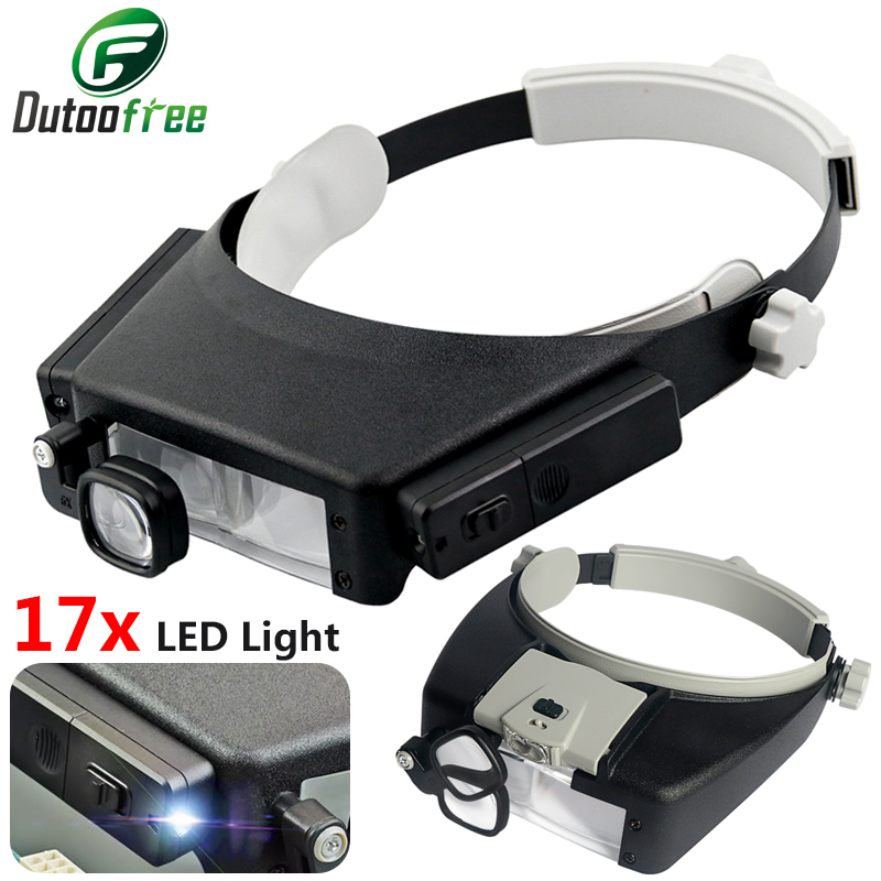 Electronics Repair Glasses - Yeni Kafa Bandı Büyüteç LED Işıkları