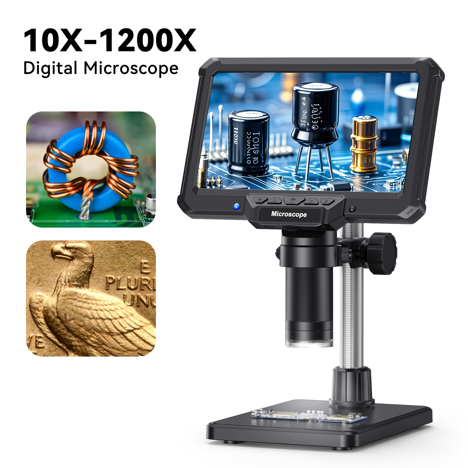 Electronics Repair Microscope - Hayve 7 inç Dijital Mikroskop Işıklı