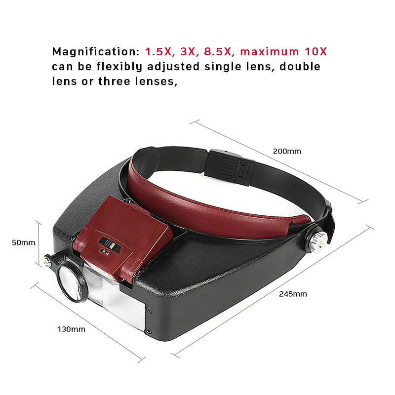 Kask tarzı 10X kafa büyüteç gö - Electronics Repair Glasses incelemesi ve fiyatı