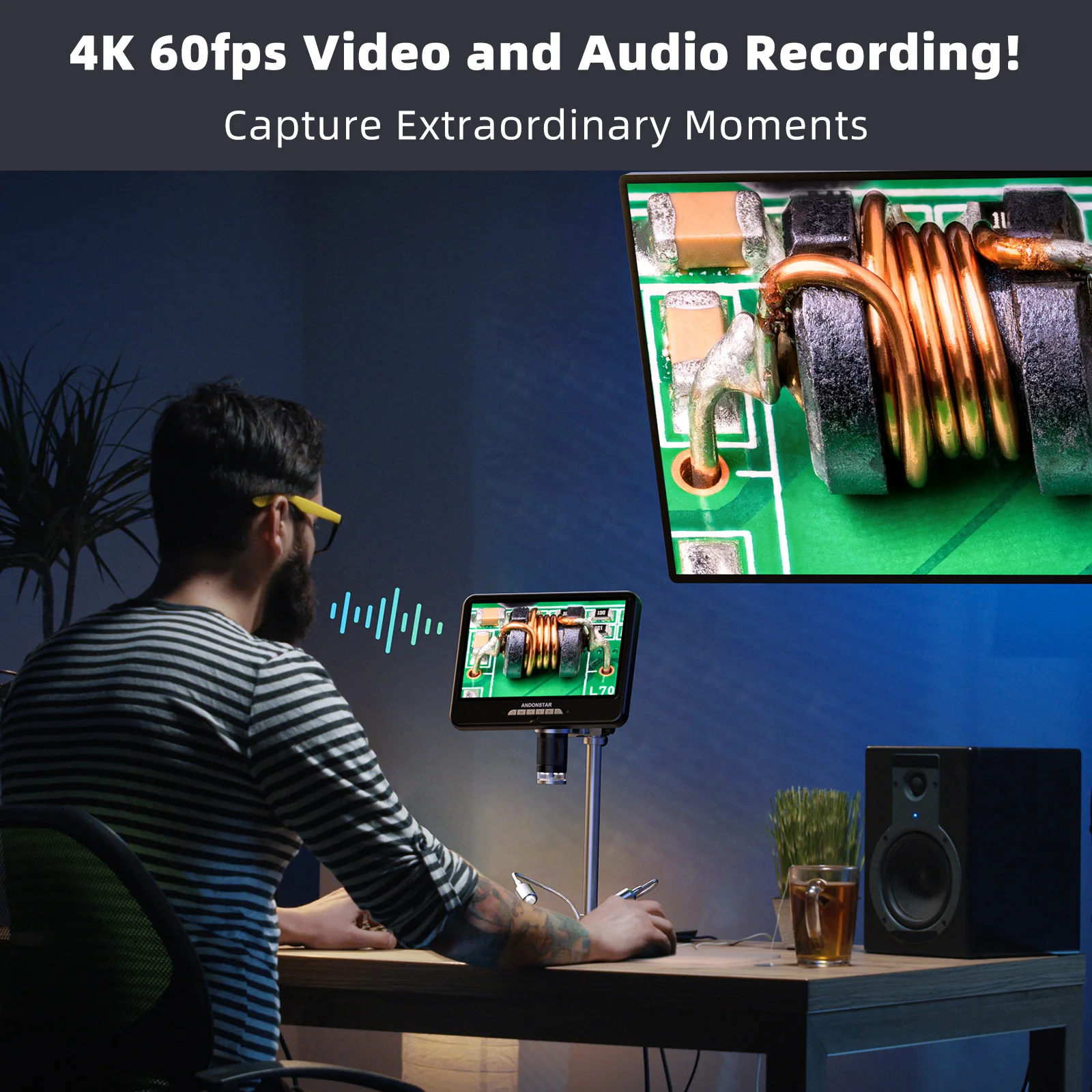Andonstar AD210S-Pro 4K 60FPS  - Electronics Repair Microscope incelemesi ve fiyatı