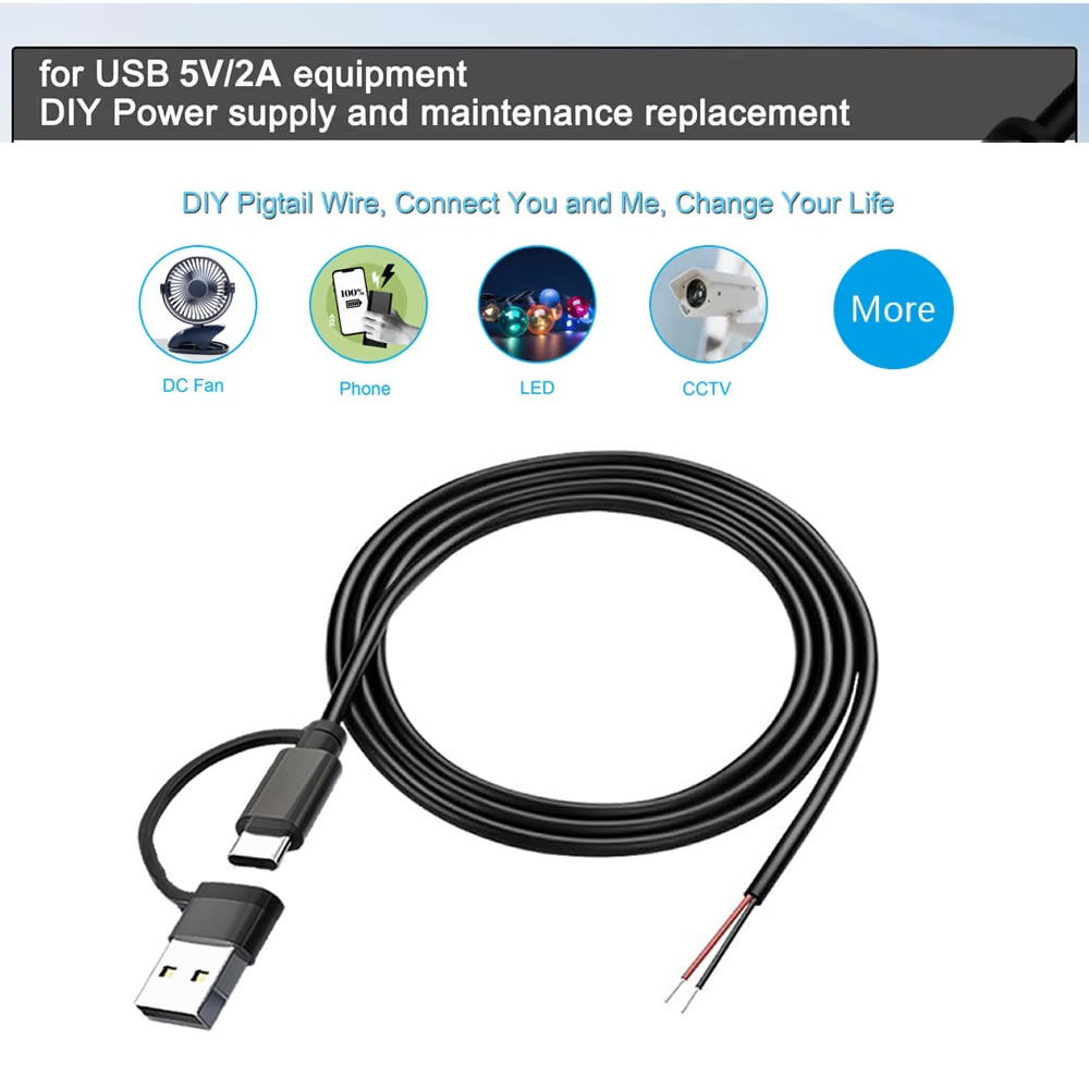 DC 2 Pin Güç Kablosu USB ve Ti - Electronics Repair Glasses incelemesi ve fiyatı